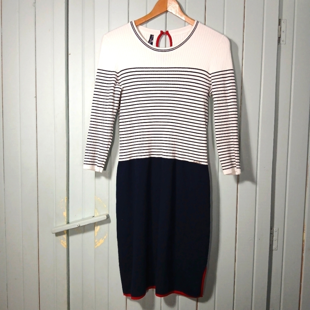 St-James Mademoiselle Navy and White Striped Dress